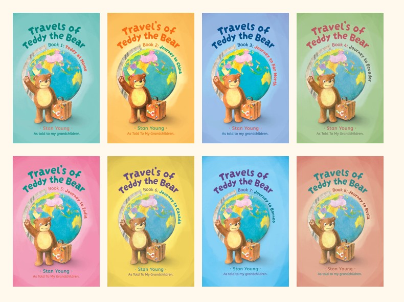 Covers from the Travels of Teddy the Bear series