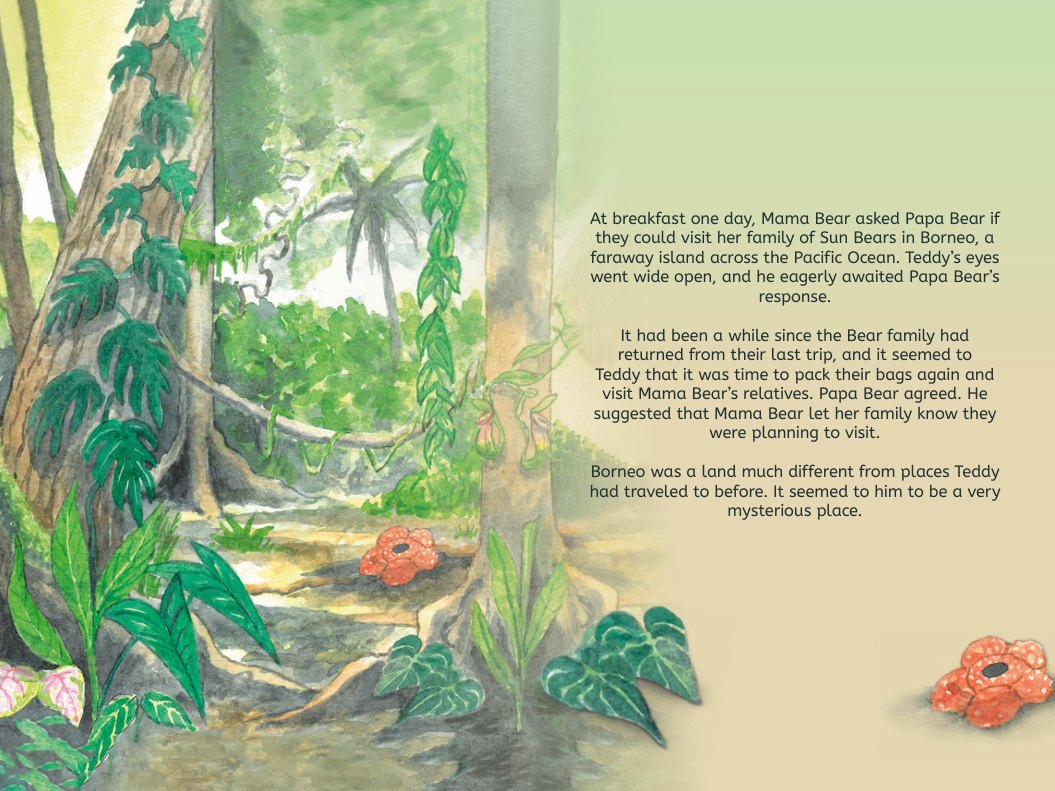 Interior illustration from Journey to Borneo