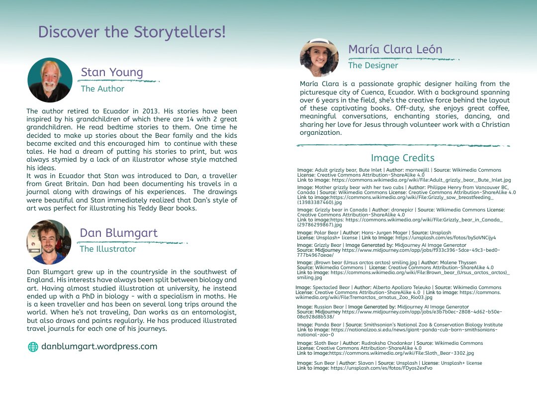 Storytellers page showing Stan Young, Dan Blumgart, and María Clara León